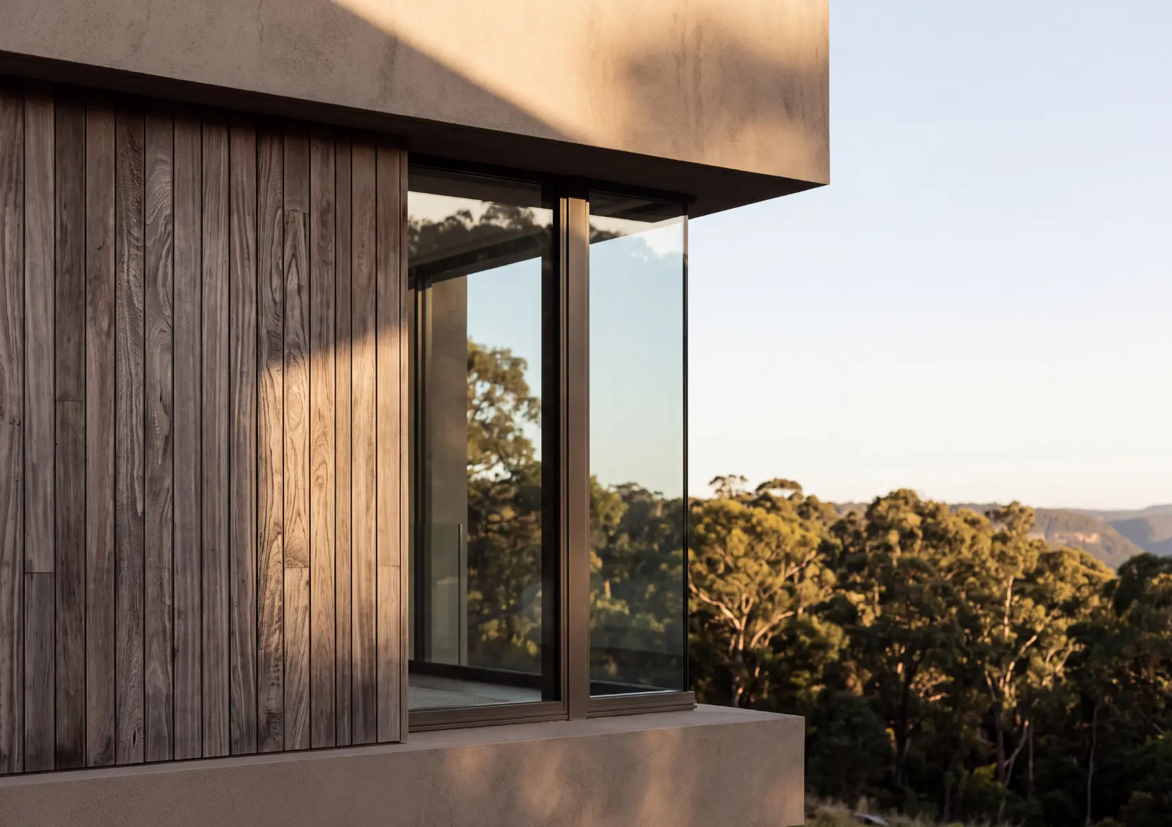 exterior cgi of Timber-Clad House in Architectural study